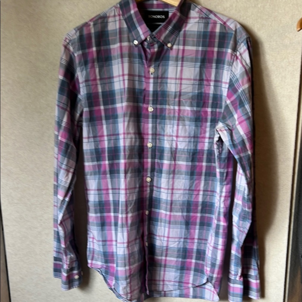 Bonobos Casual Button Down Shirt Purple and Gray